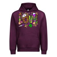 Mauve Wine Mardi Gras love Nurse Urban Hoodie - HowdyJamesFarm