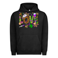 Pigment Black Mardi Gras love Nurse Urban Hoodie - HowdyJamesFarm