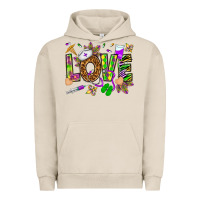 Pigment French Oak Mardi Gras love Nurse Urban Hoodie - HowdyJamesFarm