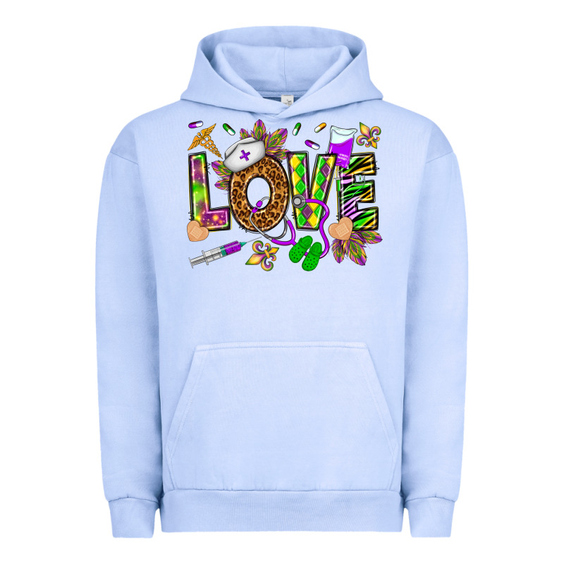 Mardi Gras Love Nurse Urban Hoodie by HowdyJamesFarm | Teevron