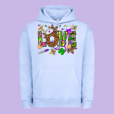 Mardi Gras Love Nurse Urban Hoodie Designed By Howdyjamesfarm