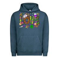 Pigment Midnight Navy Mardi Gras love Nurse Urban Hoodie - HowdyJamesFarm