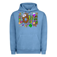 Pigment Pebble Blue Mardi Gras love Nurse Urban Hoodie - HowdyJamesFarm
