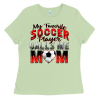 Matcha my favorite soccer player calls me mom Ladies Tee - Zillion Design Studio