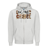 Dove Grey but first coffee Zipper Hoodie - MaliasSmallBusiness