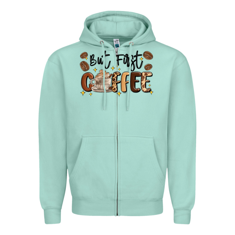 But First Coffee Zipper Hoodie by MaliasSmallBusiness | Teevron