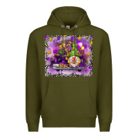 Army Green Mardi Gras gnome on the truck Premium Hoodie - NancyCooperArtShop