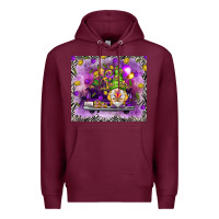 Burgundy Mardi Gras gnome on the truck Premium Hoodie - NancyCooperArtShop