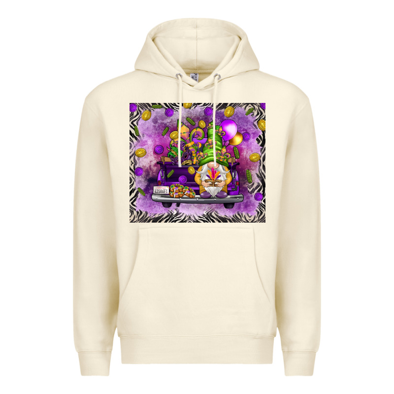 Mardi Gras Gnome On The Truck Premium Hoodie by NancyCooperArtShop | Teevron