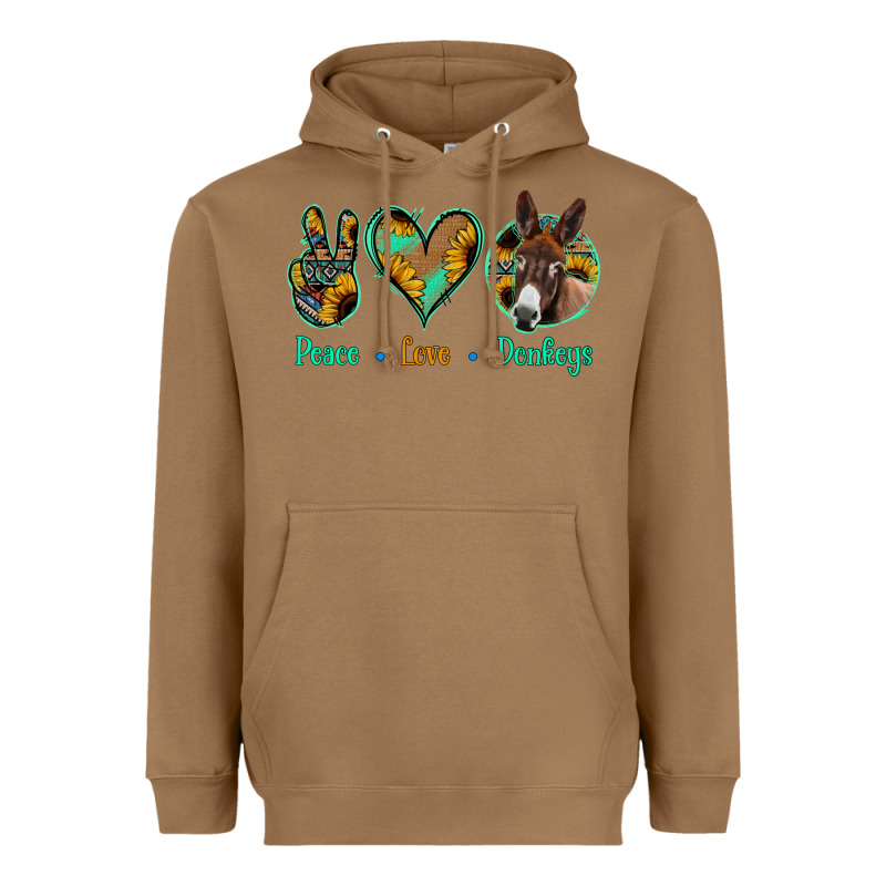 Peace Love Donkeys Heavyweight Hoodie by Bettercallsaul | Teevron