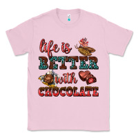 Bubblegum Pink life is better with chocolate Classic Tee - AdoDesignShop
