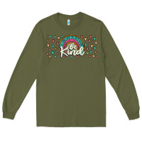 Army Green be kind Long Sleeve Tee - JahusDesignShop
