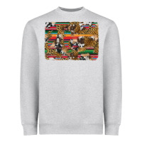 Heather Grey western serape cowhide and leopard background Heavyweight Sweatshirt - Artiststas