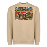 Mushroom western serape cowhide and leopard background Heavyweight Sweatshirt - Artiststas