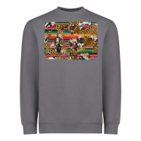 Western Serape Cowhide And Leopard Background Heavyweight Sweatshirt | Teevron