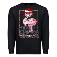 Black Merryy Flocking Christmas Flamingo Premium Sweatshirt - Bettercallsaul