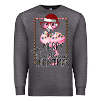 Charcoal Heather Merryy Flocking Christmas Flamingo Premium Sweatshirt - Bettercallsaul