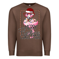 Chestnut Merryy Flocking Christmas Flamingo Premium Sweatshirt - Bettercallsaul