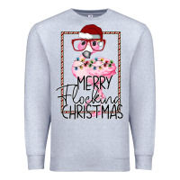 Heather Grey Merryy Flocking Christmas Flamingo Premium Sweatshirt - Bettercallsaul