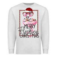 Oatmeal Heather Merryy Flocking Christmas Flamingo Premium Sweatshirt - Bettercallsaul