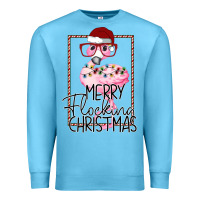 Ocean Blue Merryy Flocking Christmas Flamingo Premium Sweatshirt - Bettercallsaul
