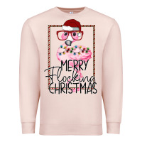 Pale Pink Merryy Flocking Christmas Flamingo Premium Sweatshirt - Bettercallsaul