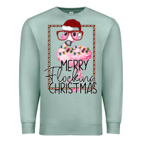 Seafoam Merryy Flocking Christmas Flamingo Premium Sweatshirt - Bettercallsaul