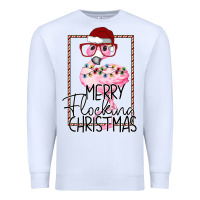 White Merryy Flocking Christmas Flamingo Premium Sweatshirt - Bettercallsaul