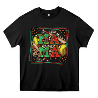 Black softball mama with leopard Heavy Core Tee - Zillion Design Studio