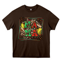 Chocolate Brown softball mama with leopard Heavy Core Tee - Zillion Design Studio