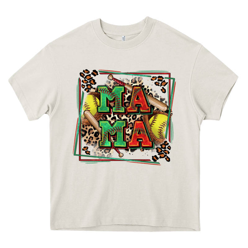 Softball Mama With Leopard Heavy Core Tee by Zillion Design Studio | Teevron