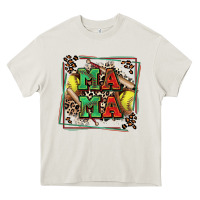Cream softball mama with leopard Heavy Core Tee - Zillion Design Studio