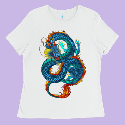 Blue Dragon Ladies Tee Designed By Ranaportraitstore