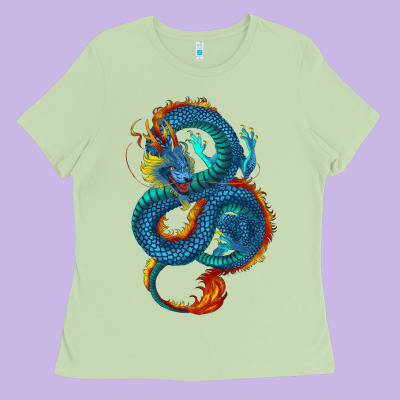 Blue Dragon Ladies Tee Designed By Ranaportraitstore