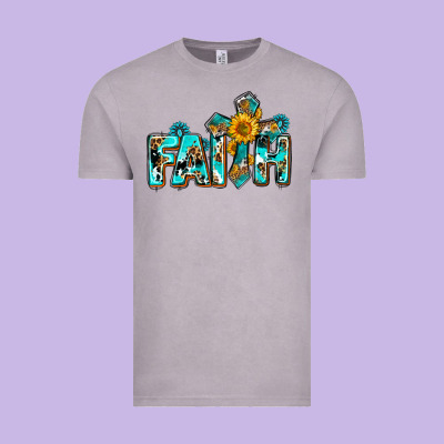 Faith With Cross Ado Vintage Tee Designed By Adodesignshop