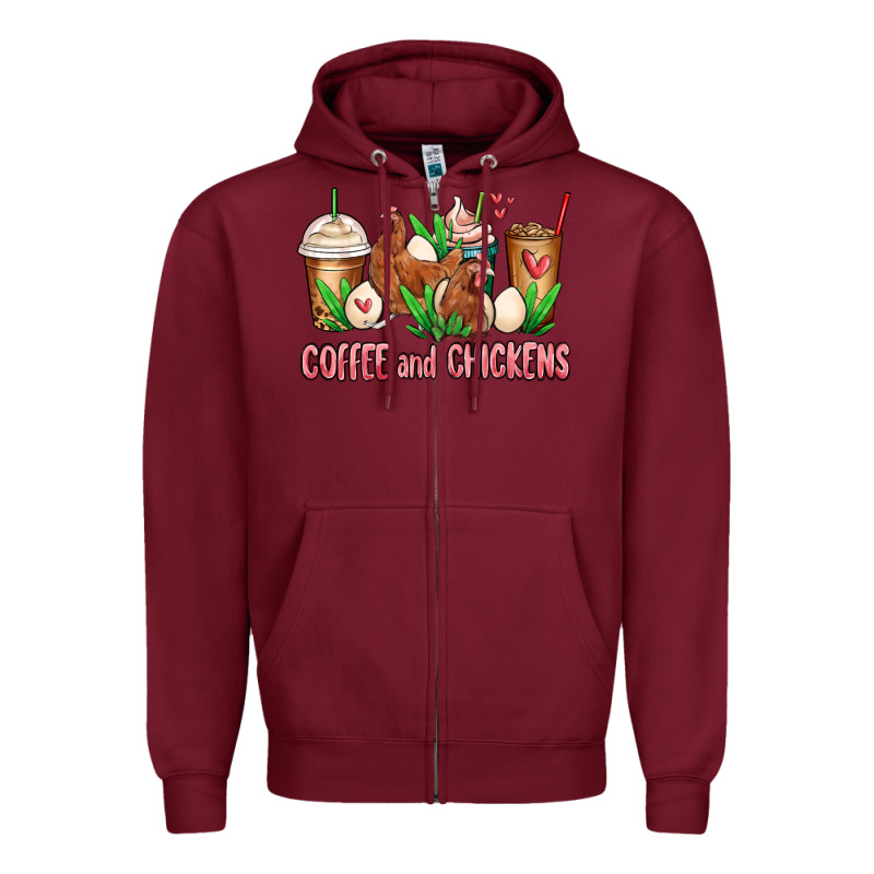 Chicken   Coffee Cups Zipper Hoodie by MaliasSmallBusiness | Teevron