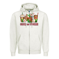 Oatmeal Heather chicken   coffee cups Zipper Hoodie - MaliasSmallBusiness