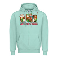 Seafoam chicken   coffee cups Zipper Hoodie - MaliasSmallBusiness