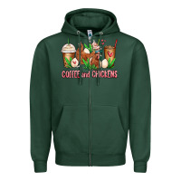 Sports Green chicken   coffee cups Zipper Hoodie - MaliasSmallBusiness