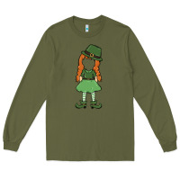 Army Green leprechaun girl faceless Long Sleeve Tee - MaliasSmallBusiness