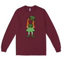 Burgundy leprechaun girl faceless Long Sleeve Tee - MaliasSmallBusiness