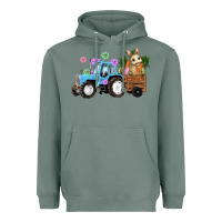 Sage easter tracktor bunny carrot flowers  egg Heavyweight Hoodie - RanaPortraitStore
