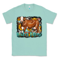 Seafoam Western Heifer Please Simmental Cow Classic Tee - LillyAllenDesigns