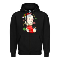 Black christmas cat in Zipper Hoodie - MaliasSmallBusiness