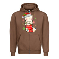 Chestnut christmas cat in Zipper Hoodie - MaliasSmallBusiness