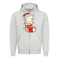 Dove Grey christmas cat in Zipper Hoodie - MaliasSmallBusiness