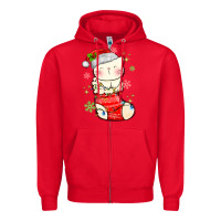 Red christmas cat in Zipper Hoodie - MaliasSmallBusiness