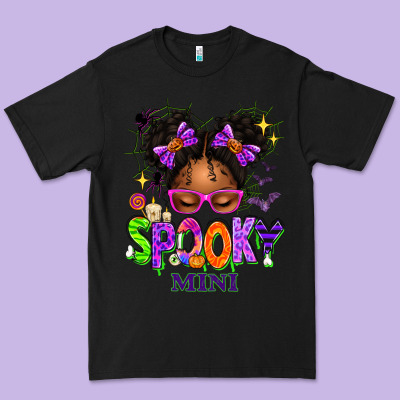 Spooky Mini Halloween Messy Bun Premium Tee Designed By Texasbilliewilder