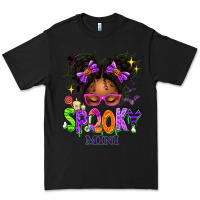 Black Spooky Mini Halloween Messy Bun Premium Tee - texasbilliewilder