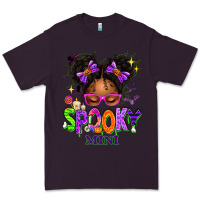 Plum Spooky Mini Halloween Messy Bun Premium Tee - texasbilliewilder